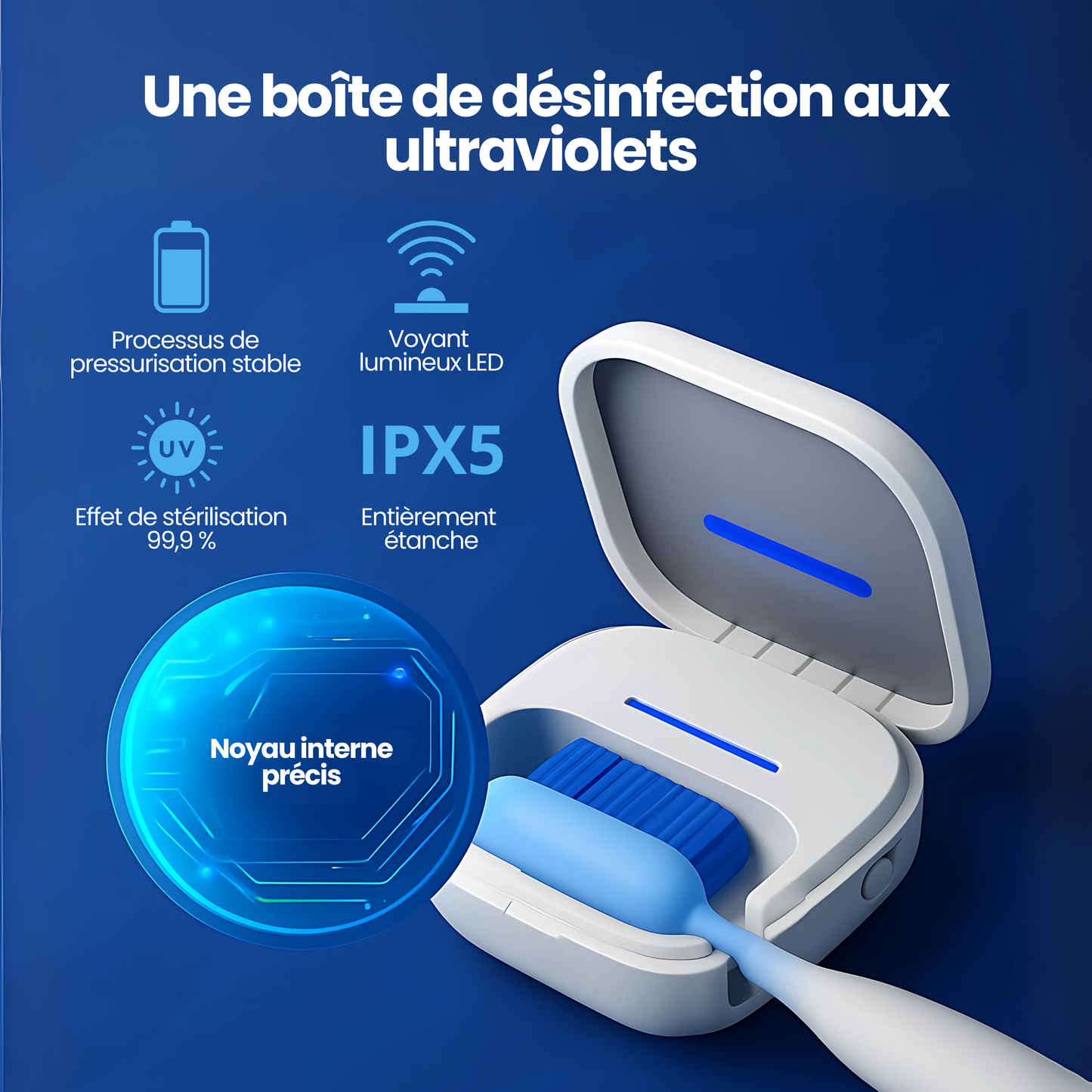 Boîtier de stérilisation pour brosse à dents