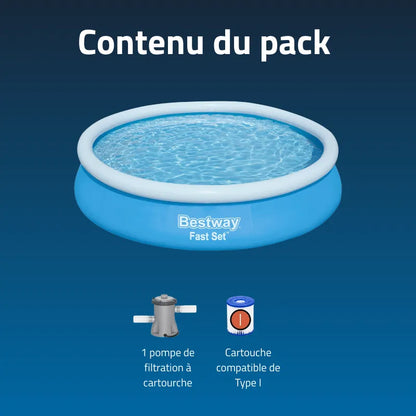 Piscine gonflable ronde Bestway Fast Set 366 x 76 cm bleu