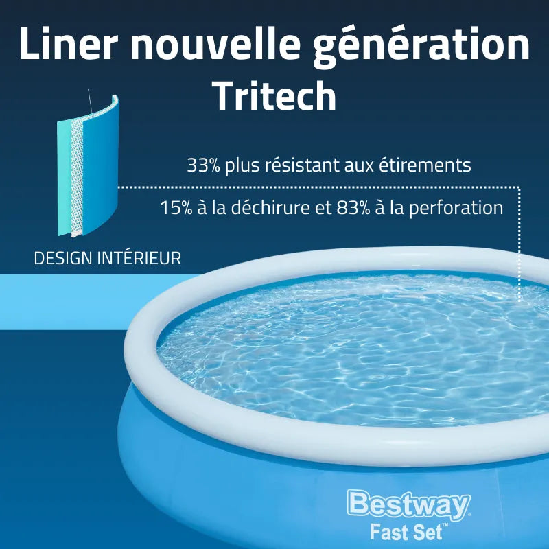 Piscine gonflable ronde Bestway Fast Set 366 x 76 cm bleu