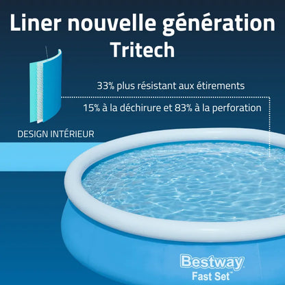 Piscine gonflable ronde Bestway Fast Set 366 x 76 cm bleu