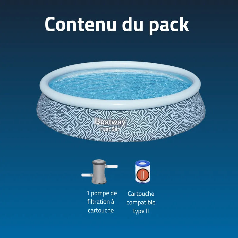 Piscine gonflable ronde Bestway Fast Set 396 x 84 cm bleu