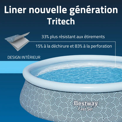Piscine gonflable ronde Bestway Fast Set 396 x 84 cm bleu