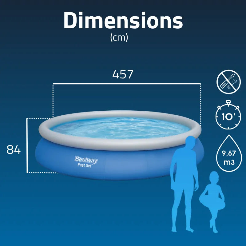 Piscine gonflable ronde Bestway Fast Set 457 x 84 cm bleu
