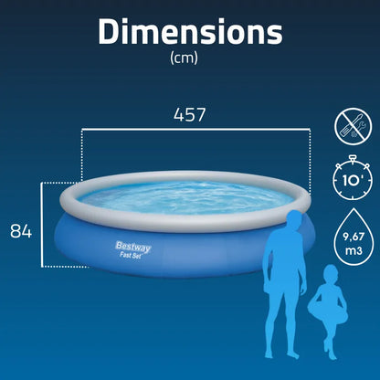 Piscine gonflable ronde Bestway Fast Set 457 x 84 cm bleu