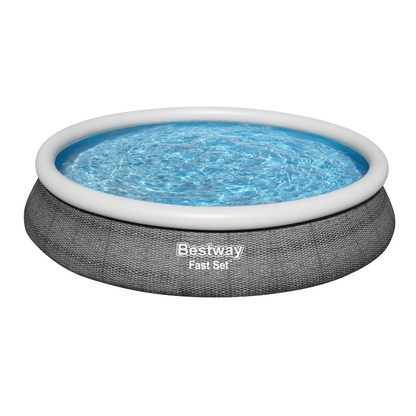 Piscine gonflable ronde Bestway Fast Set 457 x 84 cm effet rotin