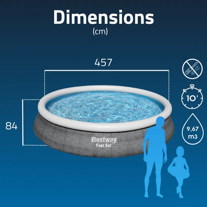 Piscine gonflable ronde Bestway Fast Set 457 x 84 cm effet rotin